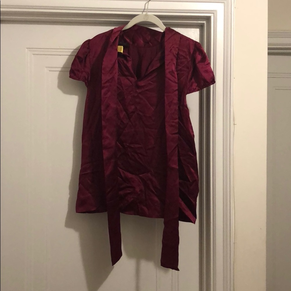 BCBG Silk Blouse with tie
